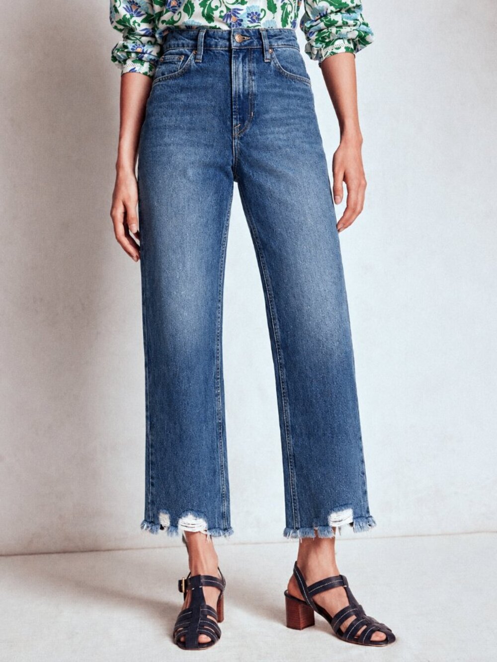 Wish List Jeans High Rise Straight Leg Cropped Denim Size Medium
